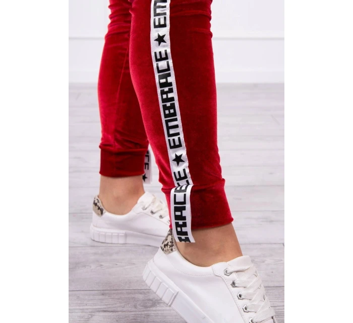 Velurová souprava s ozdobnými model 21752918 červená - K-Fashion Velurová souprava s ozdobnými model 21752918 červená - K-Fashion