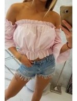 Pudrově růžová halenka