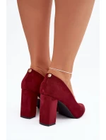 Semišové lodičky na podpatku Sergio Leone PB216 Brodované