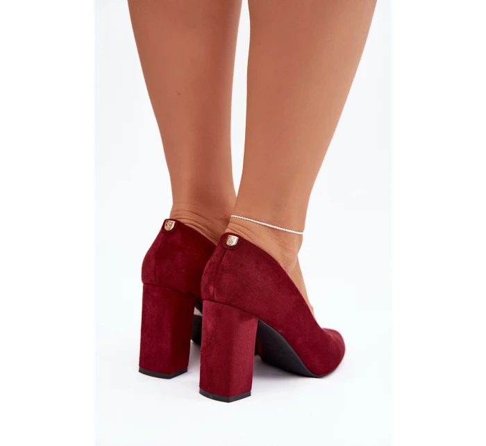 Semišové lodičky na podpatku Sergio Leone PB216 Brodované