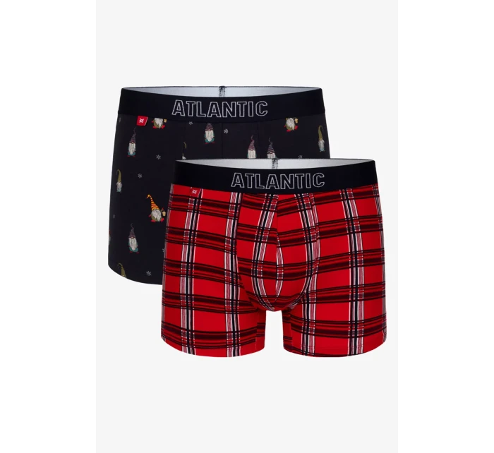 Pánské boxerky ATLANTIC 2Pack - tmavě modrá/červená