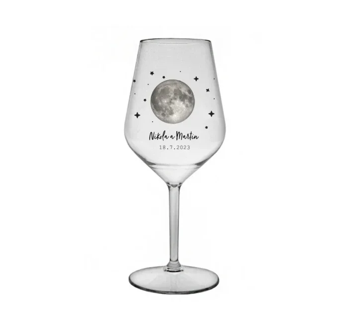 Personalizovaná nerozbitná sklenice s měsíční fází 