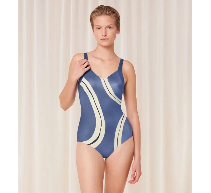 Dámské jednodílné plavky Summer Allure OP modré/ecru - Triumph