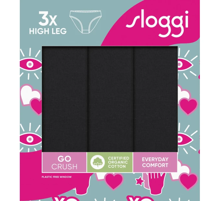 sloggi GO Crush High leg C3P - BLACK - SLOGGI BLACK - SLOGGI sloggi GO Crush High leg C3P - BLACK - SLOGGI BLACK - SLOGGI