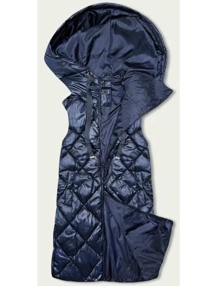 Tmavě modrá prošívaná dámská vesta (YP-22069-2) Tmavě modrá prošívaná dámská vesta (YP-22069-2)