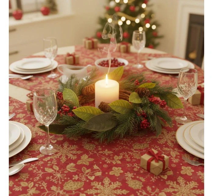 SLAVNOSTNÍ DEKORATIVNÍ GIRLANDA PU ZDOBENÁ 43CM