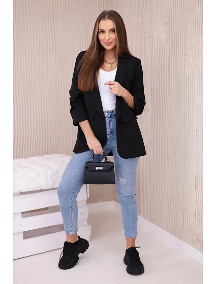 Sako s klopami elegantní černé Sako s klopami elegantní černé