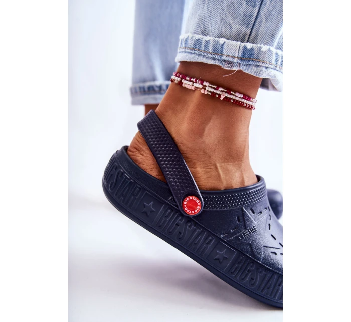 Dámské světlé pantofle Big Star model 21593810 námořnická modrá - Big Star Shoes Dámské světlé pantofle Big Star model 21593810 námořnická modrá - Big Star Shoes