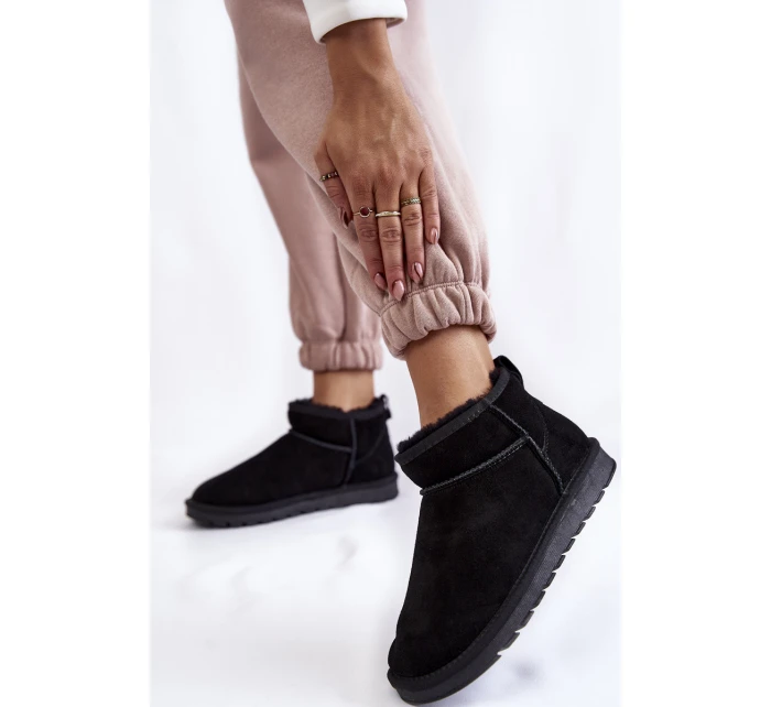 Dámské semišové nízké boty do sněhu Černe model 21601975 - Boto