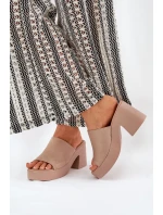 Dámské Sandály Na Podpatku A Platformě Khaki model 21689313 - Boto Dámské Sandály Na Podpatku A Platformě Khaki model 21689313 - Boto