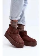 Hnědé semišové boty na platformě Corcoran