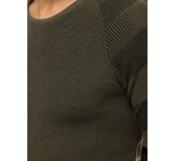 Pánský khaki svetr FashionStreet WX1637 Pánský khaki svetr FashionStreet WX1637