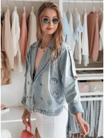 Dámská oversize džínová bunda modrá model 21988199 - Dstreet