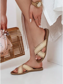 Dámské slaměné žabky SOLINIA beige FashionStreet ZY0923