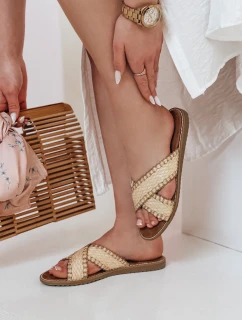 Dámské slaměné žabky SOLINIA beige FashionStreet ZY0923