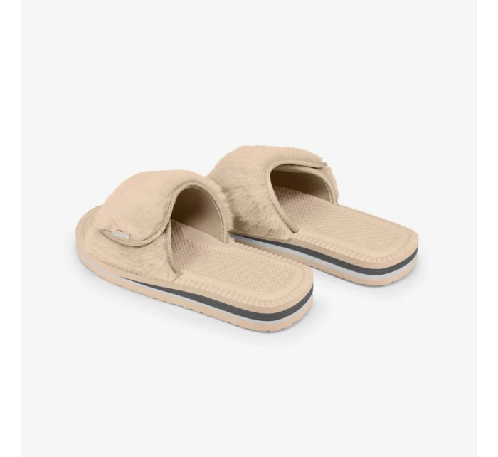 Cubota žabky na suchý zip s kožešinou béžové K24AW-100-001-03-1 Cubota žabky na suchý zip s kožešinou béžové K24AW-100-001-03-1