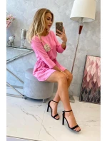 Šaty s flitrovou kapsou světle růžové Šaty s flitrovou kapsou světle růžové