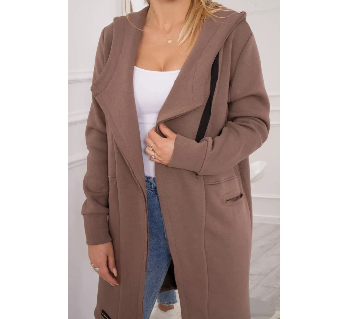 Zateplená bunda s kapucí mocca