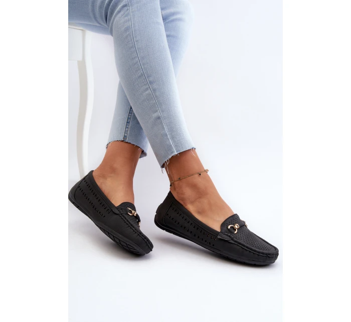 Dámské černé šněrovací mokasíny Rasirna