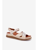 Dámské Kožené Sandály Na Platformě model 21701984 Ecru - Maciejka