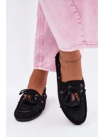 Dámské Mokasyny S Frézlem A Korálky Černé Teresa Dámské Mokasyny S Frézlem A Korálky Černé Teresa