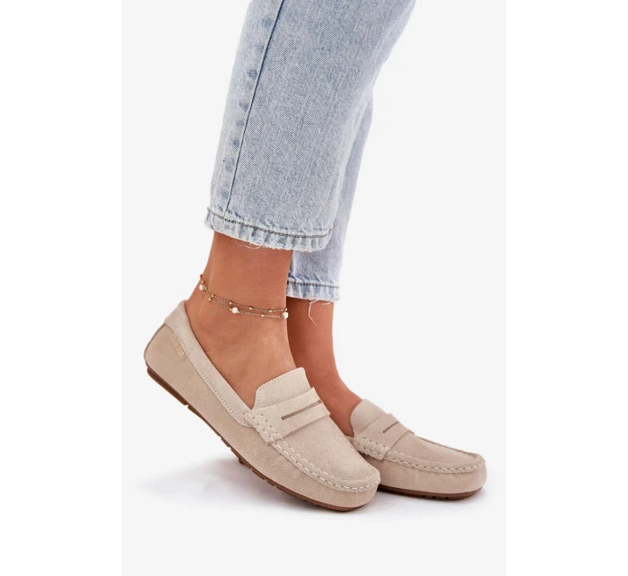 Dámské mokasíny z broušené kůže Big Star – béžové Dámské mokasíny z broušené kůže Big Star – béžové