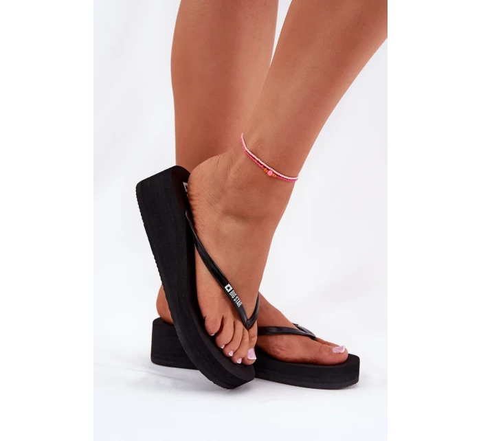 Dámské žabky na klínku Big Star – černé Dámské žabky na klínku Big Star – černé