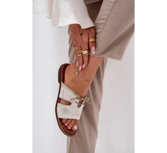 Dámské pantofle Ecru s hnědou model 21292984 - Inello