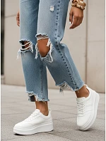 Dámské kožené tenisky ZY1376 bílé - Fashionstreet