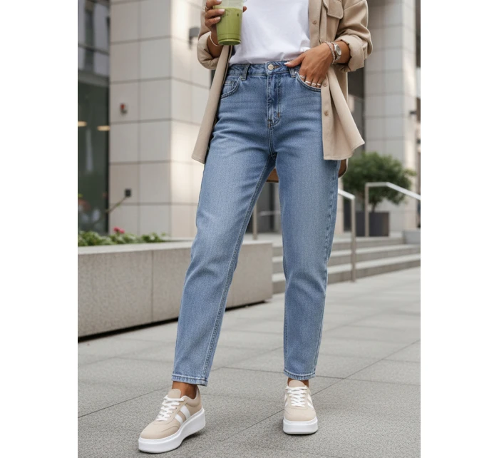 damskie mom fit z niebieskie model 22016749 - FashionStreet damskie mom fit z niebieskie model 22016749 - FashionStreet