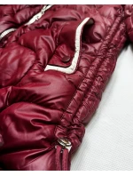 Dámská bunda ve vínové bordó barvě s ozdobným prošíváním J Style (5M3351-1)