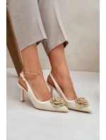 Pletené Lodičky S Odkrytou Patou Béžové Lanithra