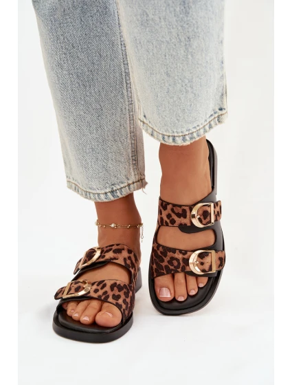 Dámské pantofle se zlatými sponami model 21919174 - Boto