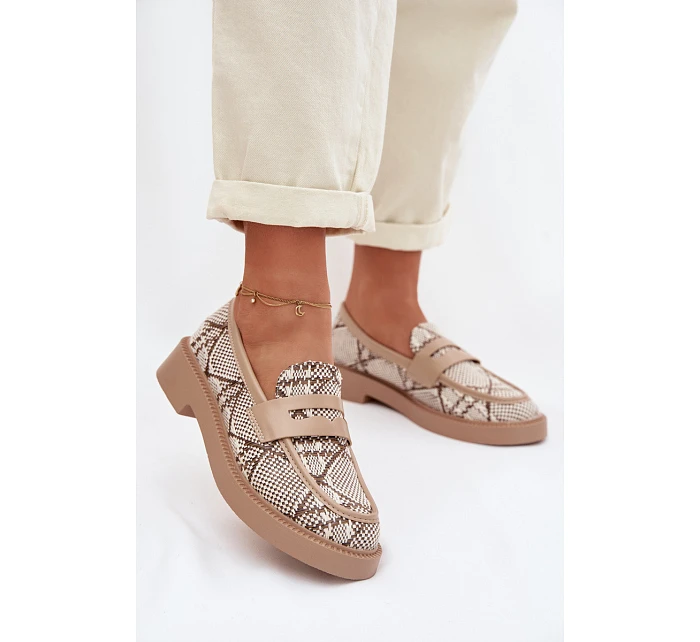 Dámské vzorované béžové mokasíny Barisa