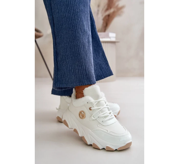 Dámské Sportovní Boty Šněrovací Zateplené Na Platformě Bílé Verioras