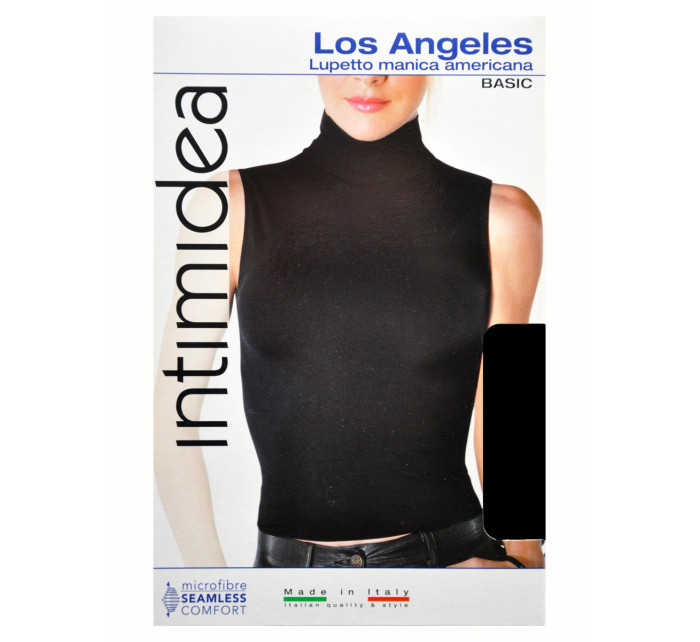 Dámské triko bez rukávů se stojáčkem Smanicata Los Angeles basic černá - Intimidea