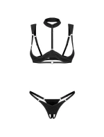 Dámský svůdný set Roccele 2-pcs crotchless černý - Obsessive Dámský svůdný set Roccele 2-pcs crotchless černý - Obsessive