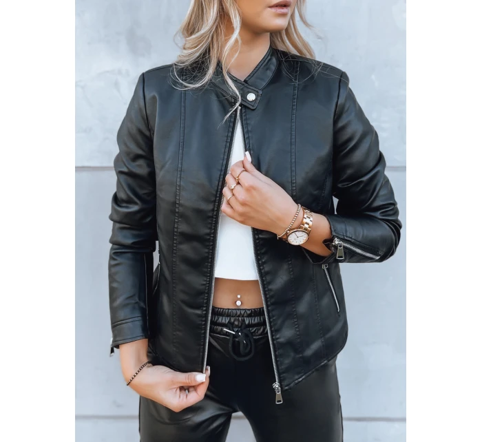 Dámská kožená bunda  černá Dstreet model 21971239 - FashionStreet