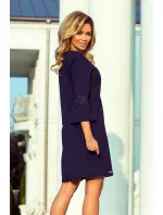 Tmavě modré šaty s krajkou model 6323925