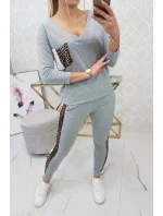 Sada s leopardím potiskem šedá Sada s leopardím potiskem šedá