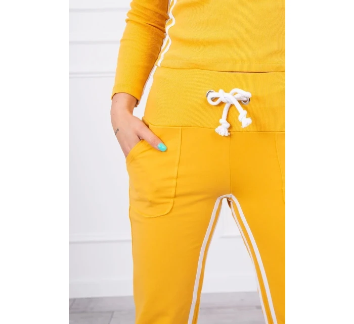 Sada s dvojitými pruhy hořčice+bílá