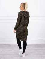 Mikina moro s dlouhými zády khaki+zelená