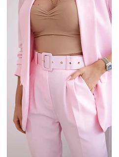Elegantní souprava saka a kalhot cukrově růžová