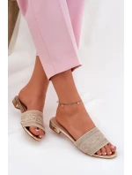 Dámské Sandály Na Plochém Podpatku Zlaté model 21688228 - Boto Dámské Sandály Na Plochém Podpatku Zlaté model 21688228 - Boto