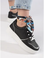 Trendy tenisky černé dámské bez podpatku Trendy tenisky černé dámské bez podpatku