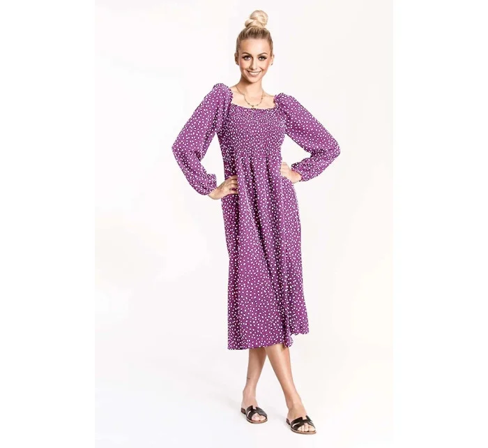 Fialové dámské šaty se rameny model 19551032 - Ann Gissy Fialové dámské šaty se rameny model 19551032 - Ann Gissy