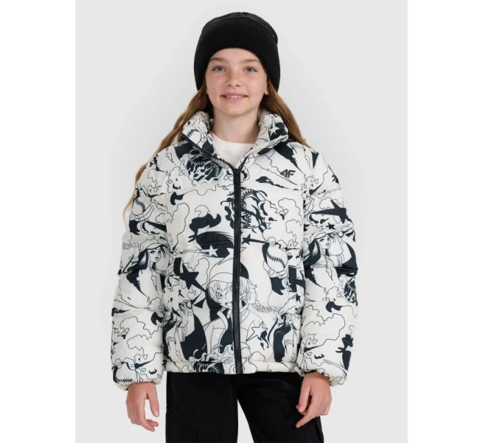 Dívčí péřová bunda se syntetickou výplní 4F 4FJRAW25TDJAF0748-11A