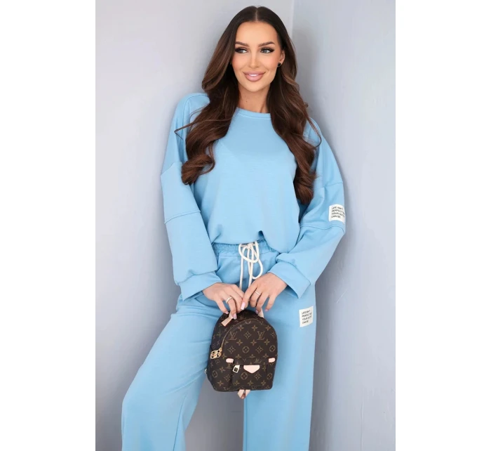 Dámská sada máslo mikina + kalhoty modrý