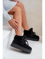 Dámské zavazovací sněžky s hrubou podrážkou černé Loso Dámské zavazovací sněžky s hrubou podrážkou černé Loso