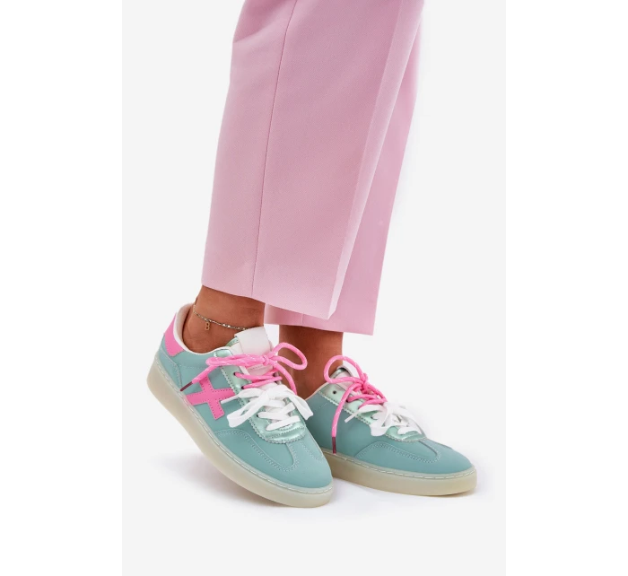 Nízké Dámské Sportovní Boty V Leopardím Mintově-Růžové Zelevelis Nízké Dámské Sportovní Boty V Leopardím Mintově-Růžové Zelevelis